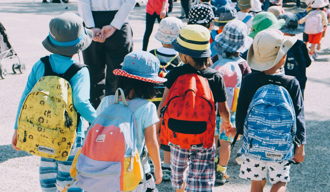 Children going to school