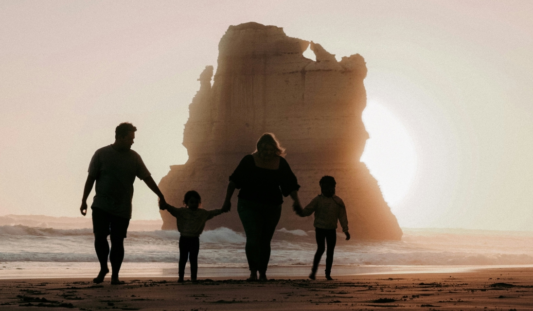 Family together outdoors